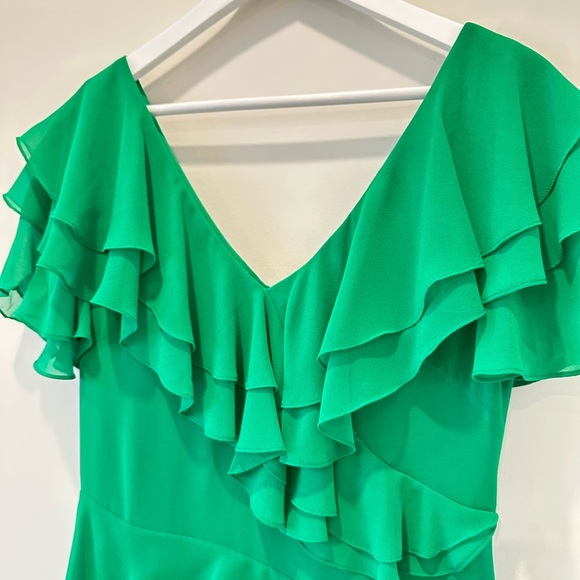 Badgley Mischka Green Cocktail Dress Formal Mother of the Bride Wedding Guest - Picture 7 of 15